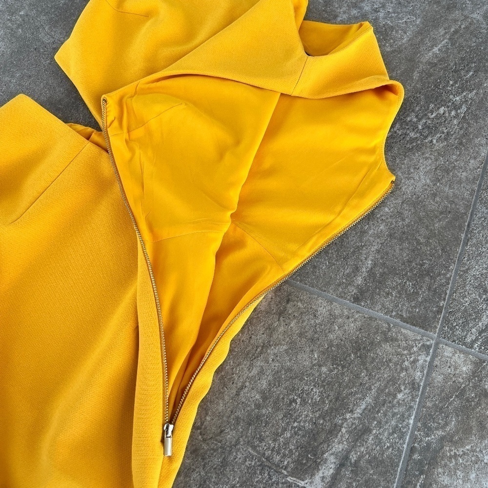 Gabrielle Union NYC Gold Yellow Sheath Midi Dress Size 4 - Picture 13 of 14